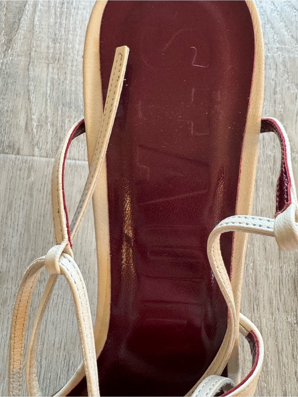 Staud Floral Sandal ankle tie Heels cream size 39 worn once - Picture 5 of 8